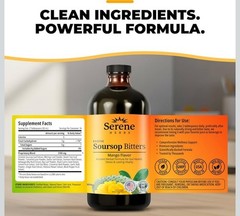 Serene Herbs Soursop Bitters Liquid with Soursop Leaves Gut Cleanse,Detox 04/28