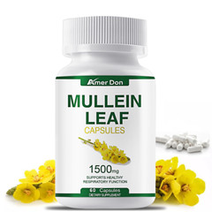 100% Natural Mullein Leaf Capsules Extra Strength Detox Cleanse Lung Health 60pc
