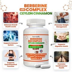 Harmonify Berberine Complex 1000mg with Ceylon Cinnamon 120 Veggie Capsules USA
