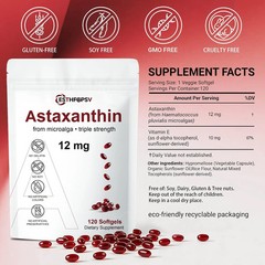 1 PACK Astaxanthin 120 Softgels 12mg – Supports Eye Health and Joint Health