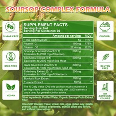 60ml Soursop Graviola Liquid Drops Antioxidant Detox Kidney Bowel Health