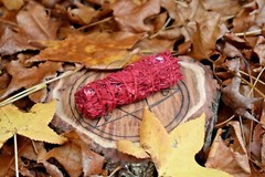 DRAGON’S BLOOD & WHITE SAGE SMUDGE STICK w/ Pentagram Bag & Tourmaline Crystal
