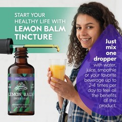 Lemon Balm Tincture 2 oz – Organic Herbal Extract | Alcohol Free | Vegan Herb…