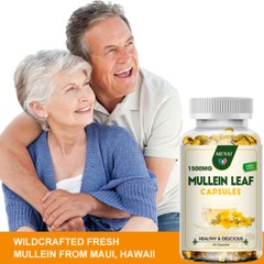 Mullein Leaf Capsules For Lung Cleansing & Detox Herbal Dietary Supplement 60PCS