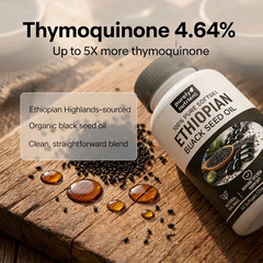 Black Ethiopian Seed Oil Softgels |4.64% Thymoquinone |Gluten-Free, 60 capsules