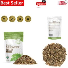 Organic Mugwort Herb 4oz – Cut & Sifted in Resealable Bag for Freshness