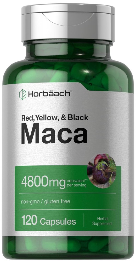 Maca Root Capsules for Men and Women | 120 Pills | High Potency Extract | Non-GM