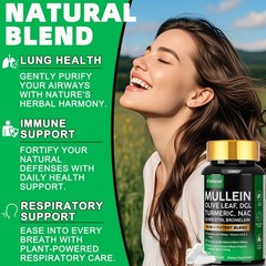 18-in-1 lung complex Mullein Extract Supplement for Lungs Detox and Cleanse 60ct