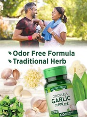 3 Pack High Strength Odorless Garlic 1200mg 360 Softgels (3×120) For Cholesterol
