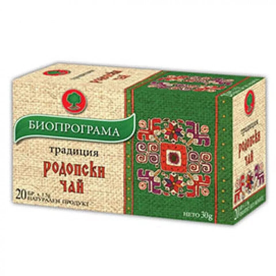 2 boxes ofRhodope Mountain Bulgarian HERBAL TEA by Bioprograma 2×20 filter packs