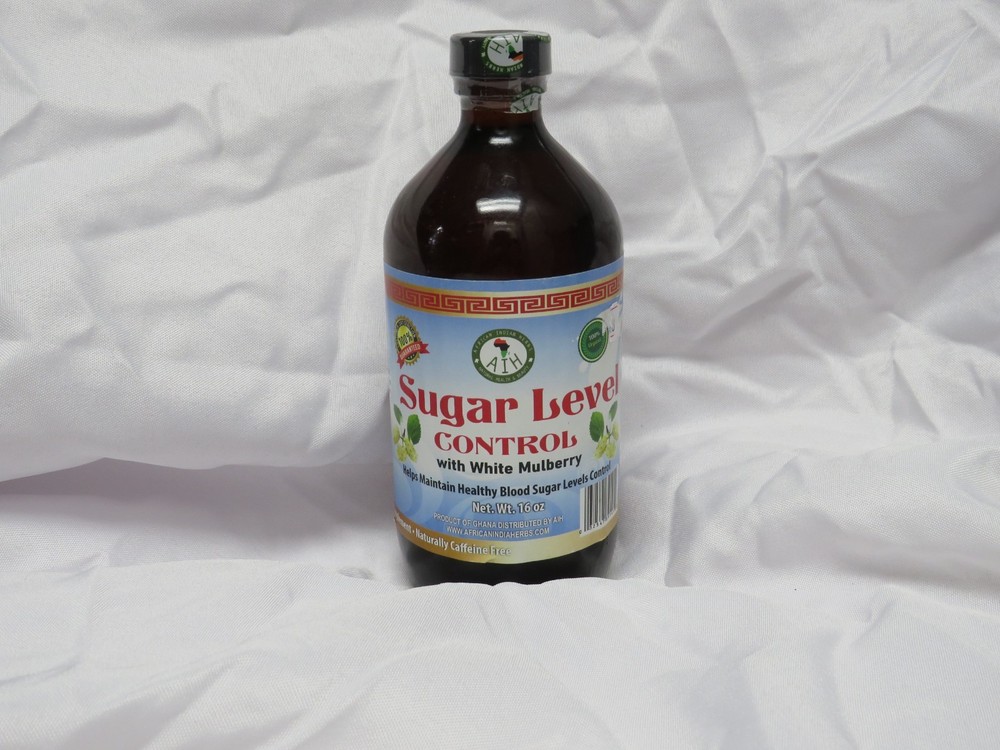 African Indian Herbs Sugar Level Control 160z liquid bottle with white mulberry