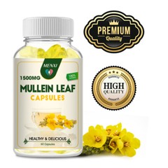 Mullein Leaf Capsules 1500Mg For Respiratory Health Lung Cleanse Detox 60 Pills