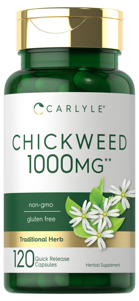 Chickweed Capsules | 1000mg | 120 Count | Non-GMO, Gluten Free | by Carlyle