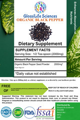 Organic Black Pepper Seed Powder Peperine Indian Spices Piper Nigrum