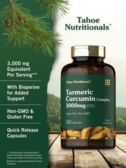 Turmeric Curcumin 3000mg with Black Pepper | 150 Count | by Tahoe Nutritionals