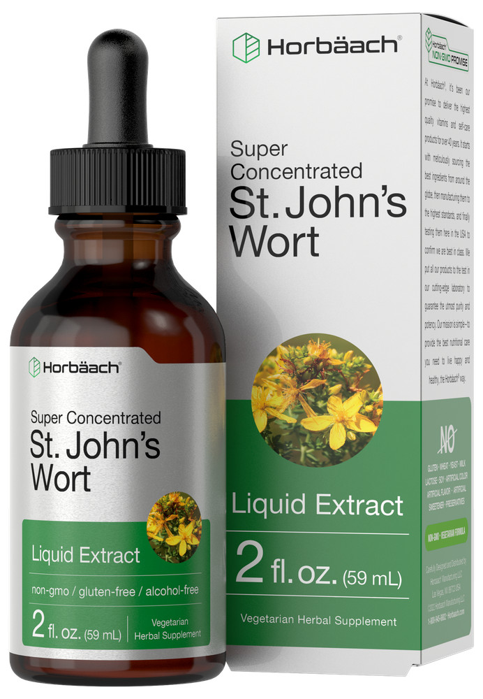 St Johns Wort Liquid Extract | 2 fl oz | Alcohol Free | Vegetarian | by Horbaach
