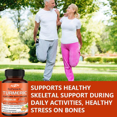 Curcumin Ginger Black Pepper Bone Joint Pain Relief 2200 Mg 60 Capsules US