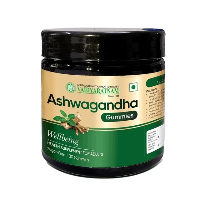 Vaidyaratnam Ashwagandha Gummies (30Nos) – Ayurvedic Wellness Gummies