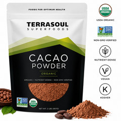 Terrasoul Superfoods Raw Organic Cacao Powder 2 lb Kosher Non-GMO