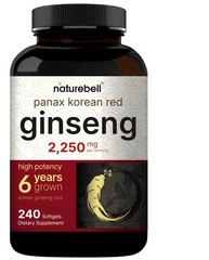 NatureBell Korean Red Ginseng 2,250mg Per Serving, 240 240 Count (Pack of 1)