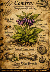 Dino Relief: A Comfrey and Yarrow infused pain-relieving salve