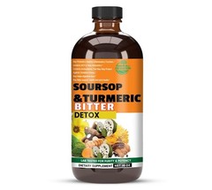 Turmeric Soursop Blend Liquid living Bitters 16 oz made in USA Premium Herbs