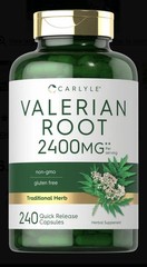 Valerian Root Capsules 2400mg | 240 Count | Non-GMO, Gluten Free | Not Po Box