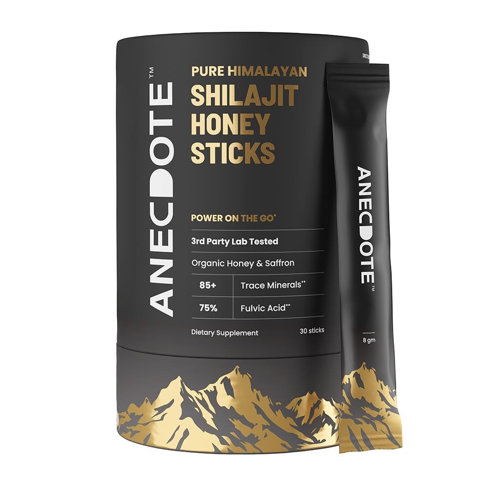 ANECDOTE Himalayan Shilajit Honey Sticks with Organic 30 Count (Pack of 1)