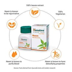 Neem By Himalaya Skin Wellness, acne free skin (60 Tablets) EXP 2026/27.