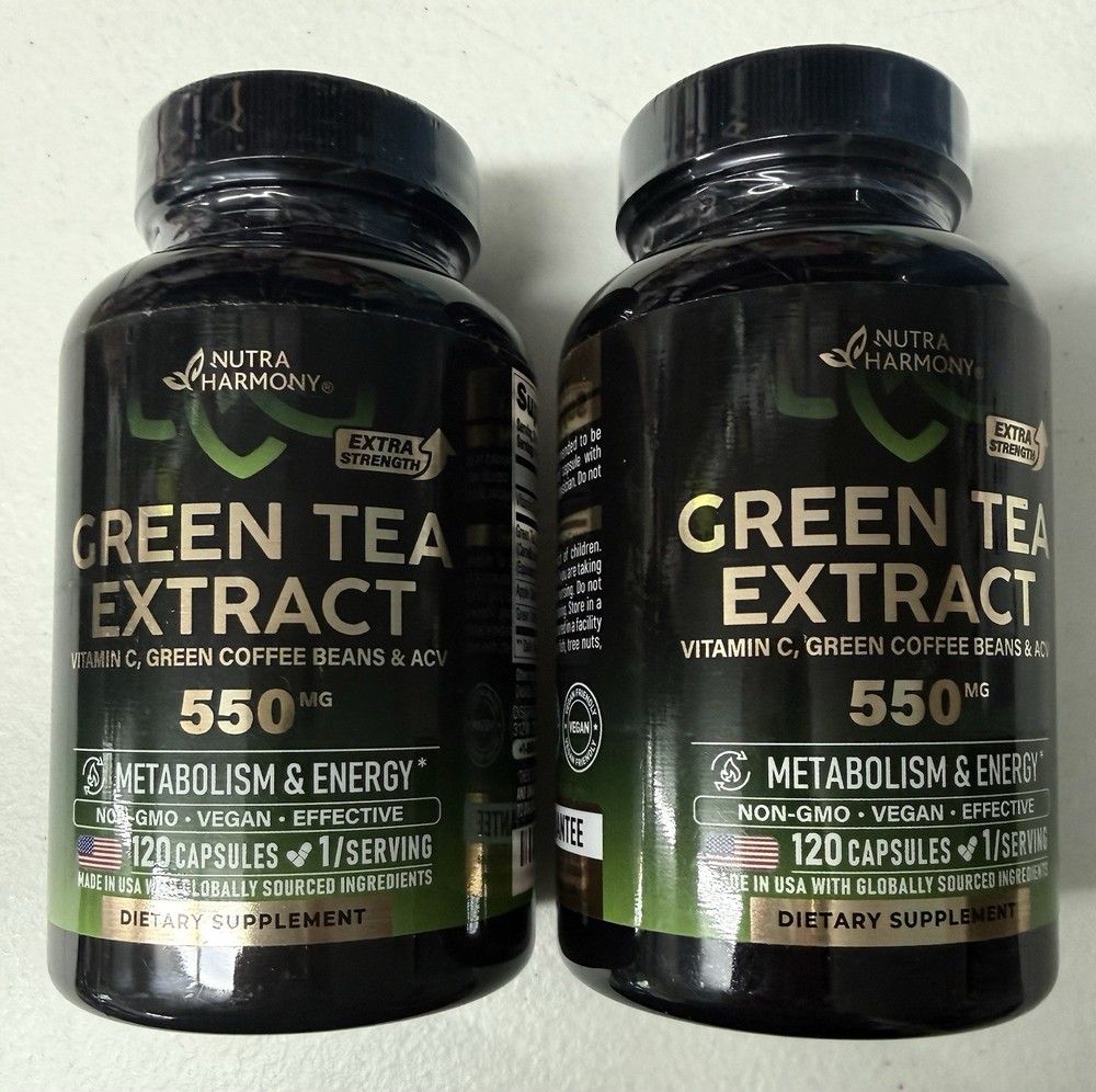 Green Tea Extract by Nutra Harmony 120 Caps X 2! Exp 4/27 Metabolism & Energy