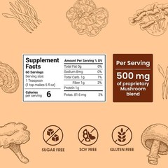 Mushroom Coffee (60 Servings) 10 Mushrooms (Lion S Mane, Cordyceps, Turkey Tail