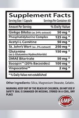 Memory Support Formula- Brain and Memory Booster 777 mg-Ginkgo Biloba Extract 1B