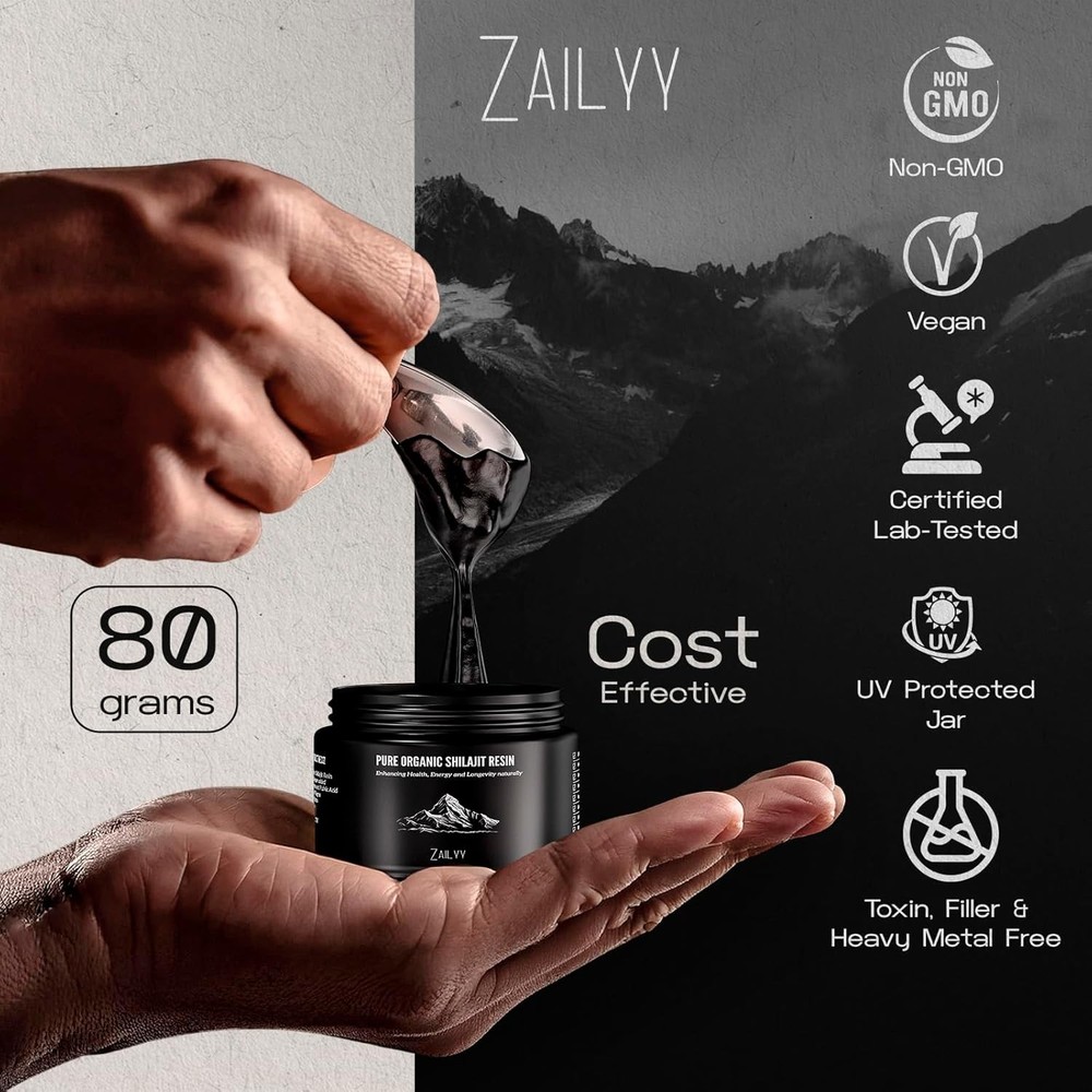 Pure Himalayan Organic Shilajit Resin Supplement 80g | Lab-Tested & Natural..SH5