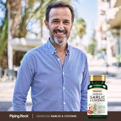 Garlic and Cayenne Supplements | 180 Softgels | Non-GMO | By Piping Rock
