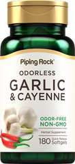 Garlic and Cayenne Supplements | 180 Softgels | Non-GMO | By Piping Rock