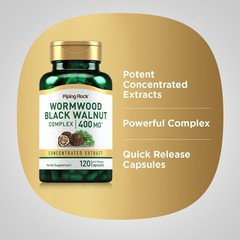 Black Wormwood Walnut Complex | 400mg | 120 Capsules | Non-GMO | by Piping Rock