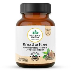 Organic India Breathe Free 60 Veg Capsules Ayurvedic Herbal Wellness 3 Pack
