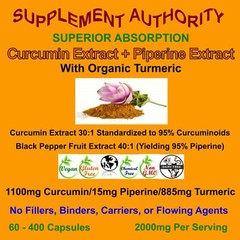 Turmeric Curcumin High Potency 95% 2000mg with Piperine Black Pepper Extract NEW