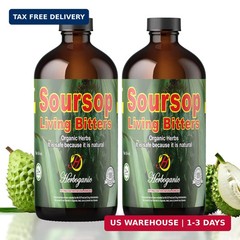 Herboganic Soursop Living Bitters for overall Health and Pack of 2 | 16 Oz