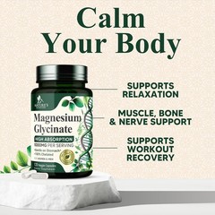 Magnesium Glycinate 1000mg – Chelated for 120 Count (Pack of 1)
