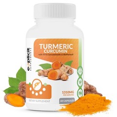 Natural Turmeric Curcumin Supplement (95%) 1300mg – Anti-Inflammatory – 60ct