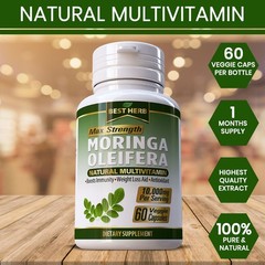 Organic Moringa Oleifera Leaf Supplement 60 PILLS Natural Immunity Weigh Loss