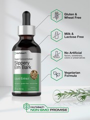 Slippery Elm Bark Tincture | 2 Fl Oz | Vegetarian | Alcohol Free | by Horbaach