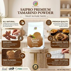 SAIPRO Dry Tamarind Powder (Emali) 200g – All Natural, Seedless & Free-Flowing