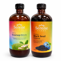 Black Seed and Soursop and Bitters (Pack of 2) 100% Natural Organic 16 oz bottle