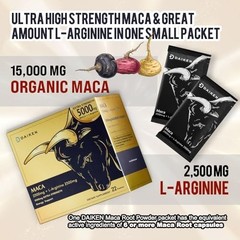 Extra Strength Peruvian Maca Root Powder 15,000 mg – Gelatinized Blend, L-Argini
