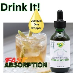 Lemongrass Tincture Power Liquid Herb Drops Natural Organic Weight Loss 2 oz
