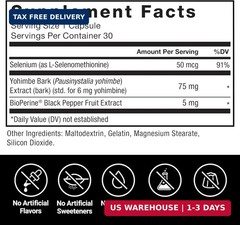 Force Factor Yohimbine Supplement for Men, Yohimbe Bark Extract | Superior Absor