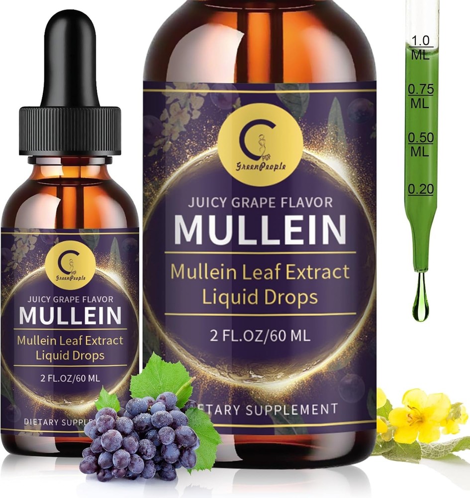 Mullein Leaf Extract Organic Lung Cleanse Drops for Lung Health Natural Herbal