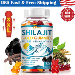 Pure Himalayan Shilajit Gold Gummies 3000mg With Ashwagandha Gokshura